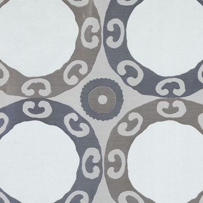 HIGHLAND COURT FABRICS-HR61424 -108-BLUE/BROWN
