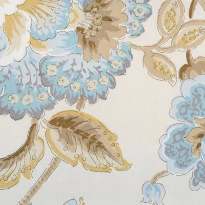 DURALEE FABRICS-72085 -50-NATURAL/BLUE