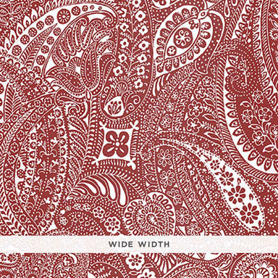 Schumacher Wallcovering - 5003191-Paisley Print - Red