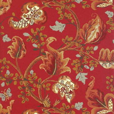 Schumacher Wallcovering - 5004102-Fox Hollow - Tomato And Brass