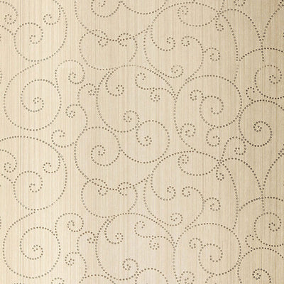 Schumacher Wallcovering - 5005720-Beaded Scroll - Aged Silver