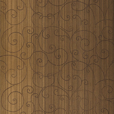 Schumacher Wallcovering - 5005723-Beaded Scroll - Burnished Bronze