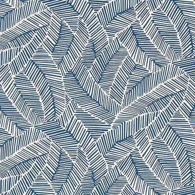 Schumacher Wallcovering - 5007533-Abstract Leaf - Navy
