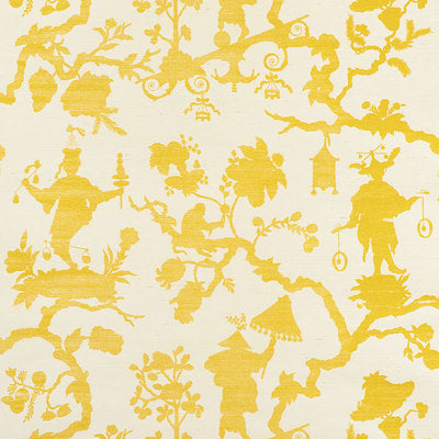 Schumacher Wallcovering - 5008250-Shantung Silhouette Sisal - Yellow