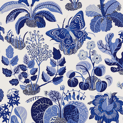 Schumacher Wallcovering - 5008423-Exotic Butterfly - Marine