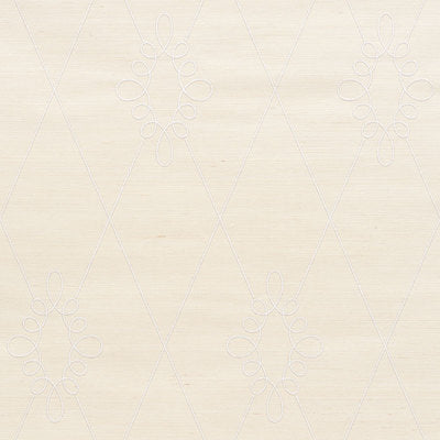 Schumacher Wallcovering - 5009270-Sylvie Embroidered Sisal - Ivory