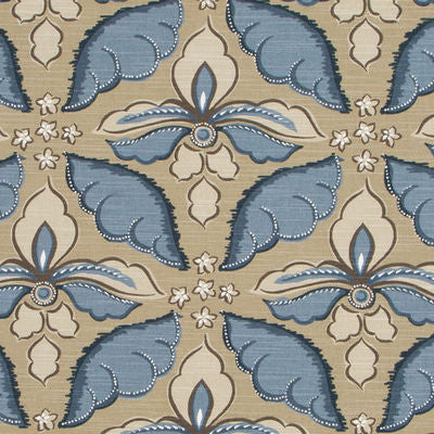 ROBERT ALLEN FABRICS-PAINTED DAMASK -INDIGO