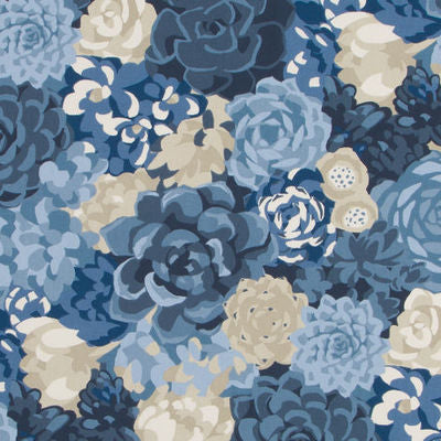ROBERT ALLEN FABRICS-SUCCULENTS -INDIGO