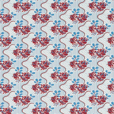 DURALEE FABRICS-DE42672 -73-RED/BLUE