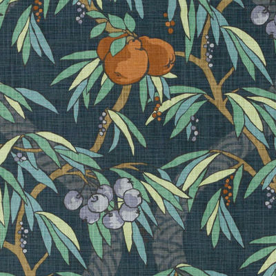 ROBERT ALLEN FABRICS-NOUVEAU FRUIT -GRAPHITE