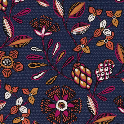 ROBERT ALLEN FABRICS-KANGA FLOWER -BERRY