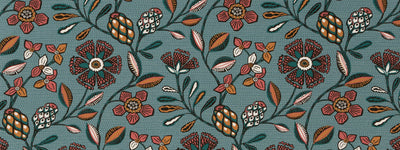 ROBERT ALLEN FABRICS-KANGA FLOWER -JASPER