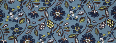 ROBERT ALLEN FABRICS-KANGA FLOWER -SLATE