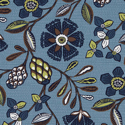 ROBERT ALLEN FABRICS-KANGA FLOWER -SLATE