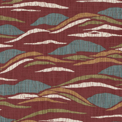 ROBERT ALLEN FABRICS-LOTUS HILLS -CINNABAR