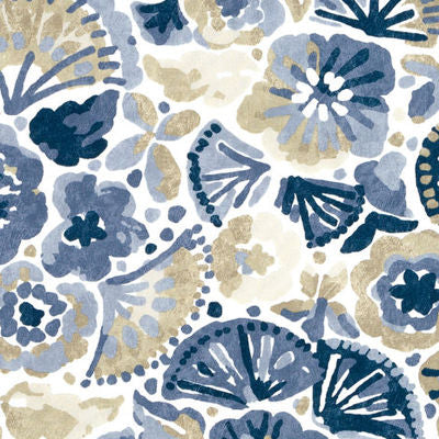 ROBERT ALLEN FABRICS-WATERFLOWERS -DRIFTWOOD