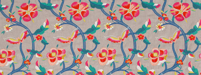 ROBERT ALLEN FABRICS-DULCE FLORES -TOMATO