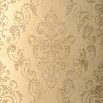 Schumacher Wallcovering - 529123-Giovan Damask - Taupe