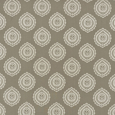 SCHUMACHER FABRICS -70202-OLANA LINEN EMBROIDERY