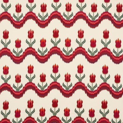 SCHUMACHER FABRICS -70271-TULIP FLAMESTITCH EMBROIDERY