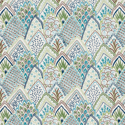 Schumacher Fabrics , a selection of fabrics such as velvet, damask, cotton, silk, linen and sheers.