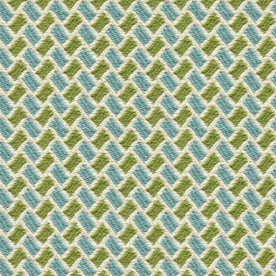 BRUNSCHWIG & FILS - NEW BRIQUETAGE - AQUA/LIME