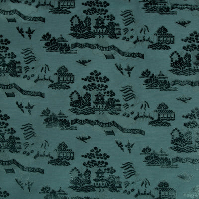 BRUNSCHWIG & FILS - LA PAGODE VELVET - TEAL