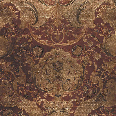OLD WORLD WEAVERS FABRICS-AQ 000121CD-CUIR VERSAILLES-RED,MULTI