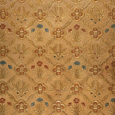 OLD WORLD WEAVERS FABRICS-AQ 000122CD-CUIR CHENE-WHITE,GOLD