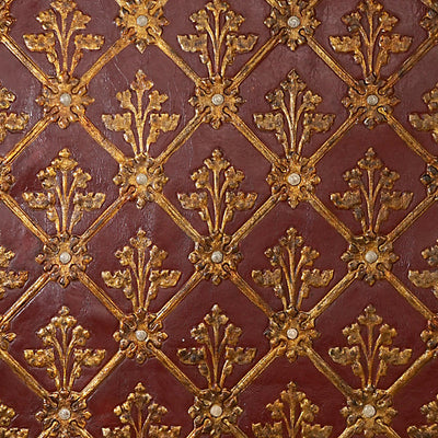 OLD WORLD WEAVERS FABRICS-AQ 000126CD-CUIR RESILLE-RED,GOLD