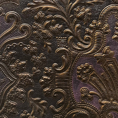 OLD WORLD WEAVERS FABRICS-AQ 000148CD-CUIR COLBERT-MAUVE,GOLD