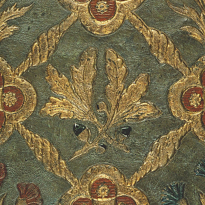 OLD WORLD WEAVERS FABRICS-AQ 000222CD-CUIR CHENE-LIGHT GREEN,GOLD