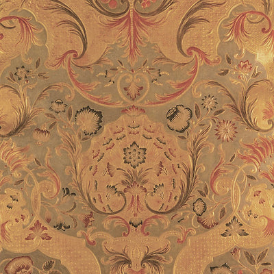 OLD WORLD WEAVERS FABRICS-AQ 000421CD-CUIR VERSAILLES-GREEN,MULTI