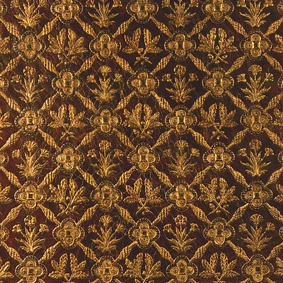 OLD WORLD WEAVERS FABRICS-AQ 000522CD-CUIR CHENE-RED,GOLD