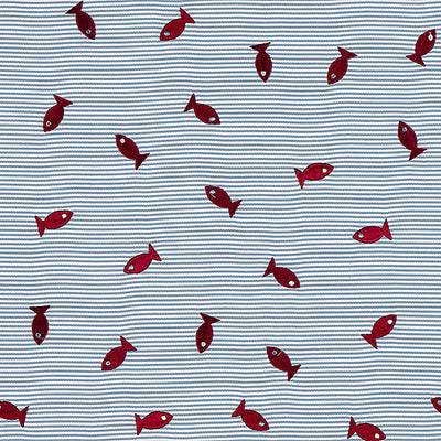 ALHAMBRA FABRICS-B8 00040584-THE FISH-RED,BLUE