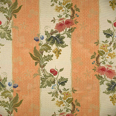 COLONY FABRICS-CL 000226401-VILLA LANTE STRIPE-MULTI ON SALMON