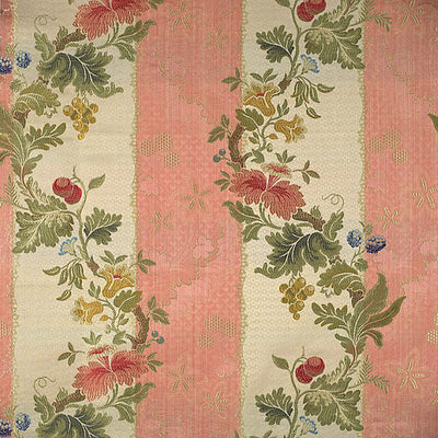 COLONY FABRICS-CL 000626401-VILLA LANTE STRIPE-MULTI ON ROSE