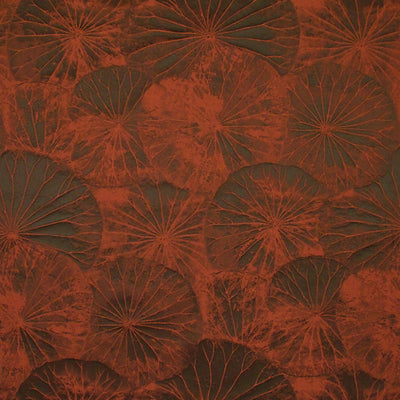 OLD WORLD WEAVERS FABRICS-E7 0110LOTU-LOTUS-BURNT ORANGE
