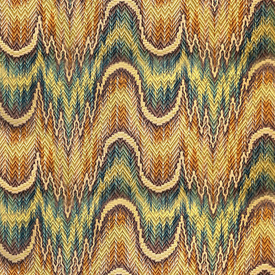 OLD WORLD WEAVERS FABRICS-F1 00012639-POINT DE HONGRIE-BROWN , GREEN , GOLD