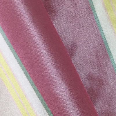 LELIEVRE FABRICS-H0 00014186-CASTIGLIONE TAFFETA-ROSE, YELLOW & GREEN