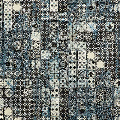 JEAN PAUL GAULTIER FABRICS-H0 00043463-AZULEJOS TAPESTRY-CIEL