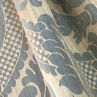 LELIEVRE FABRICS-H0 00054127-DAMAS TANLAY-BEIGE,BLEU