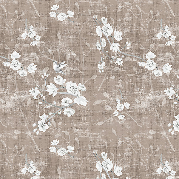 NICOLETTE MAYER FABRICS-N4 1040BL10-BLOSSOM FANTASIA-SHEER-MOCHA