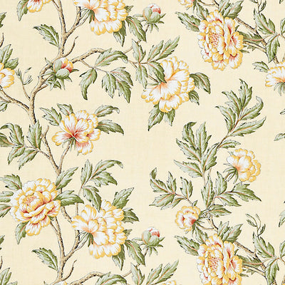 SCALAMANDRE FABRICS-SC 000116616-PEONIA LINEN PRINT-SUNLIGHT