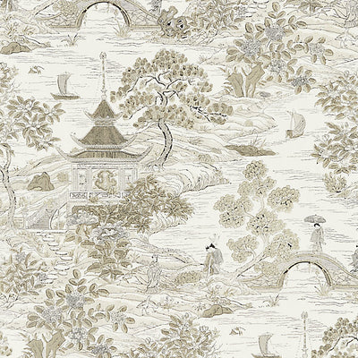 SCALAMANDRE FABRICS-SC 000116624-SATOMI HAND BLOCK PRINT-PEWTER