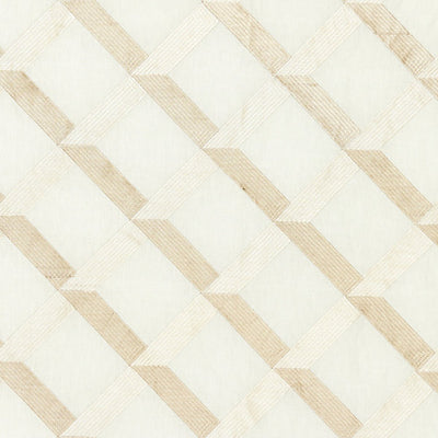 SCALAMANDRE FABRICS-SC 000127090-LATTICE EMBROIDERY-ALABASTER