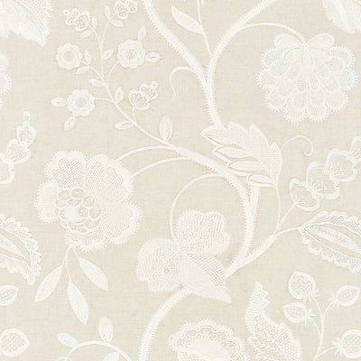 SCALAMANDRE FABRICS-SC 000127151-KENSINGTON EMBROIDERY-FLAX