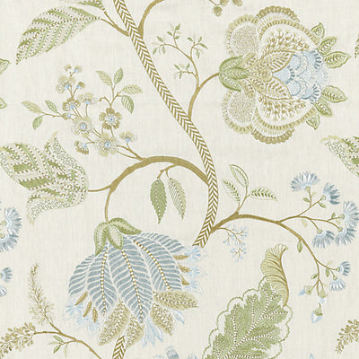SCALAMANDRE FABRICS-SC 000127175-PALAMPORE EMBROIDERY-SUMMER SAGE