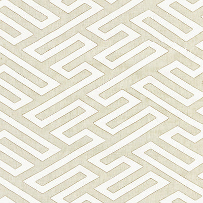 SCALAMANDRE FABRICS-SC 000127218-CANTON FRET APPLIQUE-LINEN