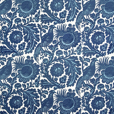SCALAMANDRE FABRICS-SC 00016218M-RESIST PRINT-LIGHT & DARK BLUE ON WHITE